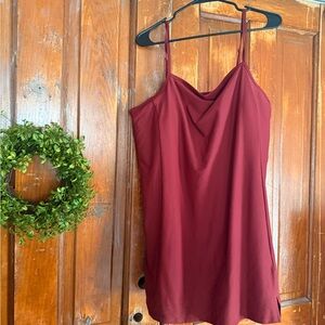 Old Navy Burgundy Slip Dress with Cowl Neck